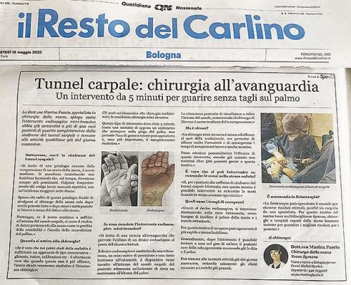 Dott.ssa Marina Faccio su 'Il Resto del Carlino'